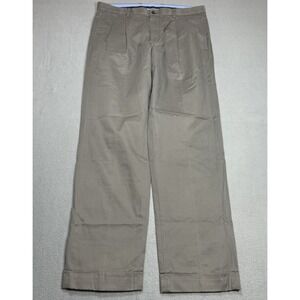 Brooks Brothers Advantage Chino Elliot Pants Mens 35x31 Taupe Gray Pleated Twill